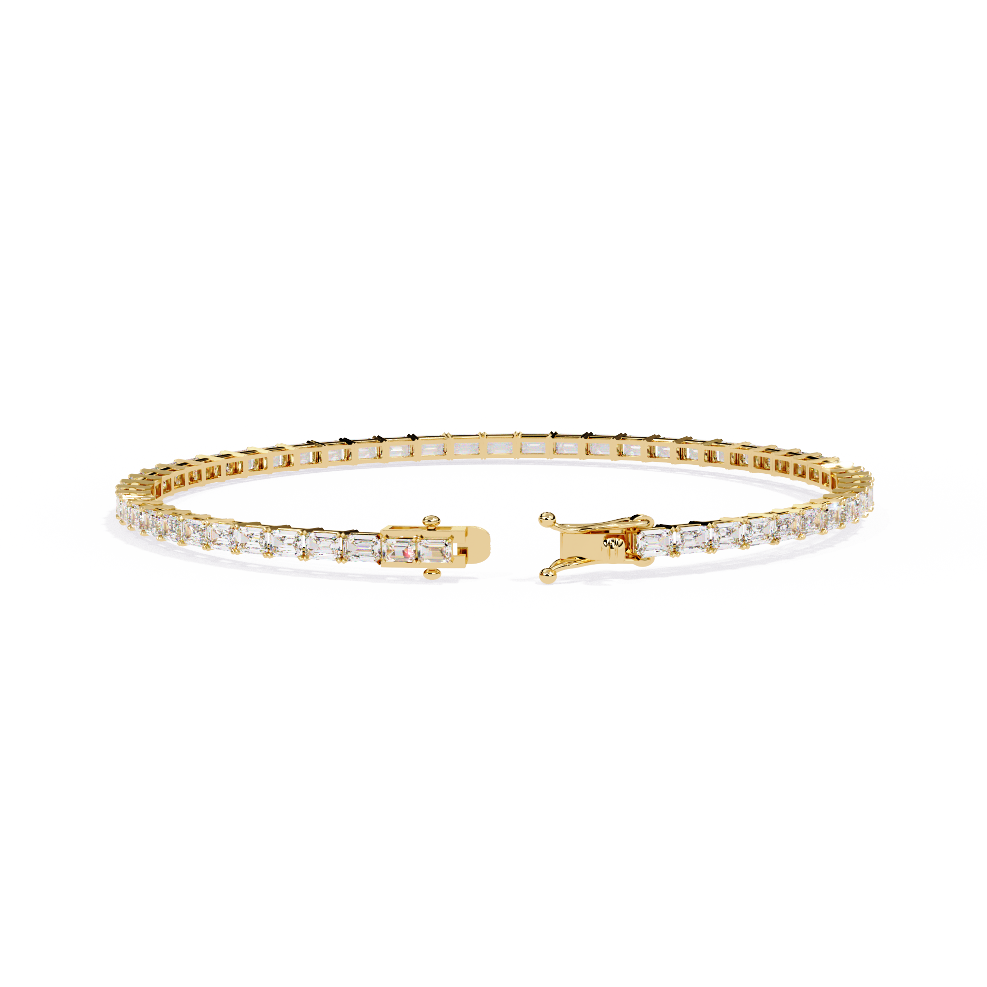 Solitairekart 3.53ct Emerald Cut Natural Diamond Tennis Bracelet-HI Color. VS-SI Clarity